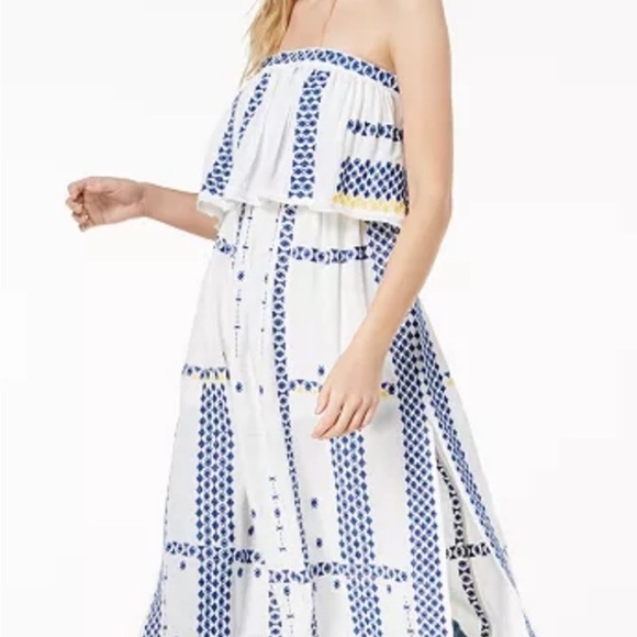 Free People Dresses & Skirts - Free People Wild Romance Embroidered Strapless Dress White Size S